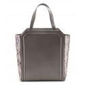 Aleksandra Badura - Clio Bag - Calfskin & Snake Bag - Ash & Roccia - Luxury High Quality Leather Bag