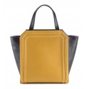 Aleksandra Badura - Clio Mini Bag - Calfskin & Goatskin Shopper Bag - Mustard & Onyx - Luxury High Quality Leather Bag