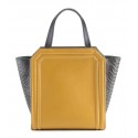 Aleksandra Badura - Clio Mini Bag - Calfskin & Python Shopper Bag - Mustard & Graphite - Luxury High Quality Leather Bag