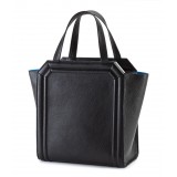 Aleksandra Badura - Clio Mini Bag - Goatskin Shopper Bag - Onyx - Luxury High Quality Leather Bag