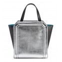 Aleksandra Badura - Clio Mini Bag - Calfskin Shopper Bag - Onyx & Silver - Luxury High Quality Leather Bag