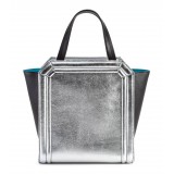 Aleksandra Badura - Clio Mini Bag - Calfskin Shopper Bag - Onyx & Silver - Luxury High Quality Leather Bag