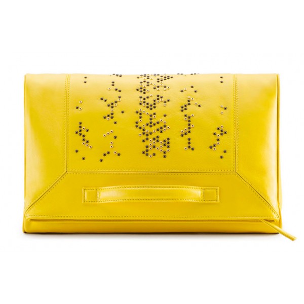Aleksandra Badura - Privee Clutch - Goatskin Envelope Clutch - Lemon - Luxury High Quality Leather Bag