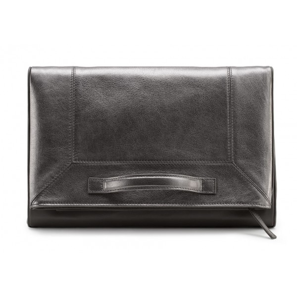 Aleksandra Badura - Privee Clutch - Goatskin Envelope Clutch - Graphite - Luxury High Quality Leather Bag