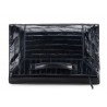 Aleksandra Badura - Privee Clutch - Envelope Clutch in Pitone e Anguilla - Blu Notte - Borsa in Pelle di Alta Qualità Luxury