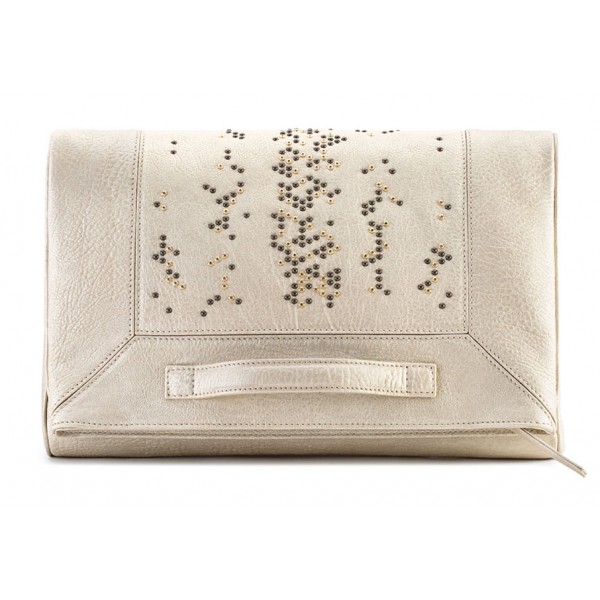 Aleksandra Badura - Privee Clutch - Buffalo Envelope Clutch - Champagne Gold - Luxury High Quality Leather Bag