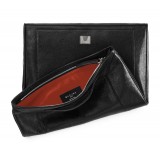 Aleksandra Badura - Privee Clutch - Goatskin Envelope Clutch - Onyx - Luxury High Quality Leather Bag