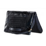 Aleksandra Badura - Privee Clutch - Calfskin & Eel Envelope Clutch - Midnight Blue - Luxury High Quality Leather Bag