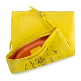 Aleksandra Badura - Privee Clutch - Goatskin Envelope Clutch - Lemon - Luxury High Quality Leather Bag