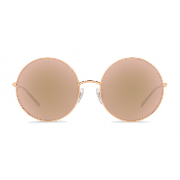 Dolce & Gabbana - Gold Plated Round Sunglasses - Rose Gold Plated - Dolce & Gabbana  Eyewear - Avvenice