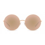 Dolce & Gabbana - Gold Plated Round Sunglasses - Rose Gold Plated - Dolce & Gabbana Eyewear