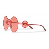 Dolce & Gabbana - Round Metal Sunglasses with DG Detail - Brilliant Burgundy - Dolce & Gabbana Eyewear