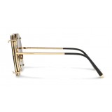 Dolce & Gabbana - Round Sunglasses in Gold Metal with Clip On Print Graffiti - Dolce & Gabbana Eyewear