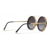 Dolce & Gabbana - Round Sunglasses in Gold Metal with Clip On Print Graffiti - Dolce & Gabbana Eyewear