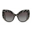 Dolce & Gabbana - Occhiale da Sole Cat-Eye Oversize in Acetato con Paillettes - Nero - Dolce & Gabbana Eyewear