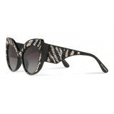 Dolce & Gabbana - Sunglasses Cat-Eye Oversize in Acetate with Sequins - Black - Dolce & Gabbana Eyewear