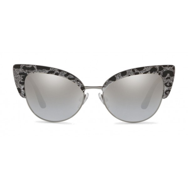 Dolce & Gabbana - Occhiale da Sole Cat-Eye in Acetato - Leo con Glitter Argento - Dolce & Gabbana Eyewear
