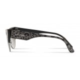 Dolce & Gabbana - Occhiale da Sole Cat-Eye in Acetato - Leo con Glitter Argento - Dolce & Gabbana Eyewear