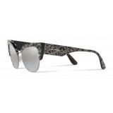 Dolce & Gabbana - Occhiale da Sole Cat-Eye in Acetato - Leo con Glitter Argento - Dolce & Gabbana Eyewear