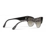 Dolce & Gabbana - Occhiale da Sole Cat-Eye in Acetato - Leo con Glitter Argento - Dolce & Gabbana Eyewear