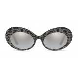 Dolce & Gabbana - Sunglasses Oval in Acetate - Leo with Silver Glitter - Dolce & Gabbana Eyewear