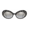 Dolce & Gabbana - Sunglasses Oval in Acetate - Leo with Silver Glitter - Dolce & Gabbana Eyewear