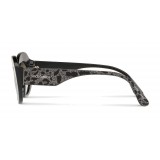 Dolce & Gabbana - Sunglasses Oval in Acetate - Leo with Silver Glitter - Dolce & Gabbana Eyewear