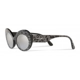 Dolce & Gabbana - Occhiale da Sole Ovale in Acetato - Leo con Glitter Argento - Dolce & Gabbana Eyewear