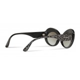 Dolce & Gabbana - Occhiale da Sole Ovale in Acetato - Leo con Glitter Argento - Dolce & Gabbana Eyewear