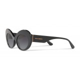 Dolce & Gabbana - Sunglasses Oval in Acetate - Black - Dolce & Gabbana Eyewear