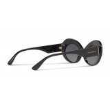 Dolce & Gabbana - Occhiale da Sole Ovale in Acetato - Nero - Dolce & Gabbana Eyewear
