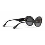 Dolce & Gabbana - Sunglasses Oval in Acetate - Black - Dolce & Gabbana Eyewear