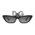 Dolce & Gabbana - Sunglasses Oval Cat-Eye Embellished with Crystals - Dolce & Gabbana Eyewear