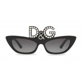 Dolce & Gabbana - Sunglasses Oval Cat-Eye Embellished with Crystals - Dolce & Gabbana Eyewear