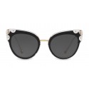 Dolce & Gabbana - Cat-Eye Sunglasses in Acetate with Metallic Details - Black and Crystal - Dolce & Gabbana Eyewear