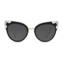 Dolce & Gabbana - Occhiali da Sole Cat-Eye in Acetato con Dettagli Metallici - Nero e Cristallo - Dolce & Gabbana Eyewear