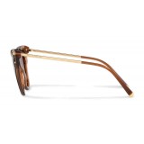 Dolce & Gabbana - Cat-Eye Sunglasses in Acetate with Metallic Details - Havana and Brown - Dolce & Gabbana Eyewear