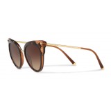 Dolce & Gabbana - Cat-Eye Sunglasses in Acetate with Metallic Details - Havana and Brown - Dolce & Gabbana Eyewear