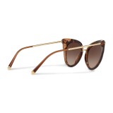 Dolce & Gabbana - Cat-Eye Sunglasses in Acetate with Metallic Details - Havana and Brown - Dolce & Gabbana Eyewear