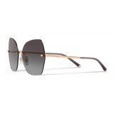 Dolce & Gabbana - Butterfly Sunglasses with Metallic Details - Brilliant Rose Gold - Dolce & Gabbana Eyewear