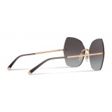 Dolce & Gabbana - Butterfly Sunglasses with Metallic Details - Brilliant Rose Gold - Dolce & Gabbana Eyewear