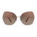 Dolce & Gabbana - Butterfly Sunglasses with Metallic Details - Gold Brown - Dolce & Gabbana Eyewear