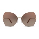 Dolce & Gabbana - Butterfly Sunglasses with Metallic Details - Gold Brown - Dolce & Gabbana Eyewear