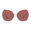 Dolce & Gabbana - Butterfly Sunglasses with Metallic Details - Burgundy Rose Gold - Dolce & Gabbana Eyewear