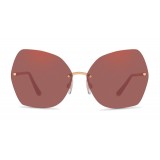 Dolce & Gabbana - Butterfly Sunglasses with Metallic Details - Burgundy Rose Gold - Dolce & Gabbana Eyewear