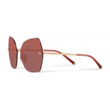 Dolce & Gabbana - Butterfly Sunglasses with Metallic Details - Burgundy Rose Gold - Dolce & Gabbana Eyewear