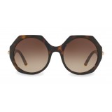 Dolce & Gabbana - Sunglasses in Nylon Fiber with Metal Plaque - Havana - Dolce & Gabbana Eyewear