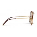 Dolce & Gabbana - Round Gold Metal Sunglasses with Clip On Leo - Dolce & Gabbana Eyewear