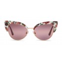 Dolce & Gabbana - Cat-Eye Sunglasses in Floral Print Acetate - Burgundy - Dolce & Gabbana Eyewear