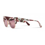 Dolce & Gabbana - Cat-Eye Sunglasses in Floral Print Acetate - Burgundy - Dolce & Gabbana Eyewear